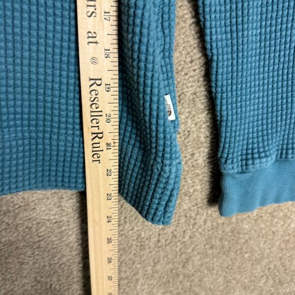 The North Face Chabot Sweater Womens Size Medium Slate Blue Crewneck Waffle Knit - Picture 6 of 10